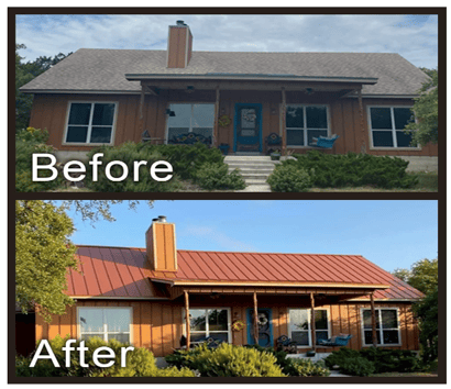 kendall county roofing before and after photo