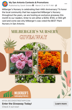 milbergers social media giveaway